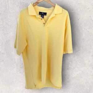 Consensus Sportswear Mens Yellow 3 Button Collared Short Sleeve Polo Size XL‎